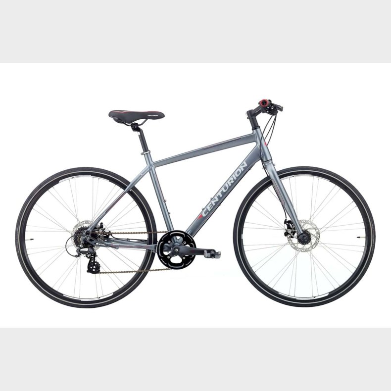 Centurion Basic Fitness Herre Claris 8sp Mek. disc 55 cm St�l gr� m. r�d/s�lv