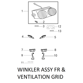 Venstre forblinklygte Hot 50 SP /  LH FRONT TRUN SIGNAL W/BULBS