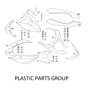 Bagplade over baglygte 4 talt Hot mat sort / REAR COVER (BLACK)            