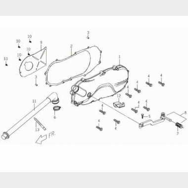 Kickstarterdksel & kickarm