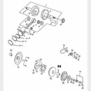 Cylinder, Stempel, Kickstart.