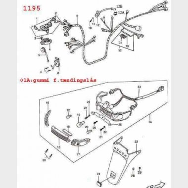 Baglygte, Ledningsnet & Tndingsls