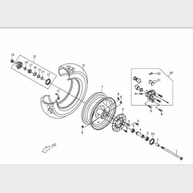 Forhjul, Kaliber, Drev & Bremseskive