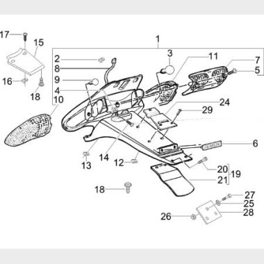 Udv. bagskrm og blinklys/baglygte